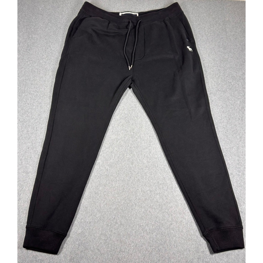 Abercrombie & Fitch Logo Joggers Sweatpants Mens XXL Black NEW